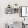 Armario de pared baño madera ingeniería gris Sonoma 80x25x30 cm