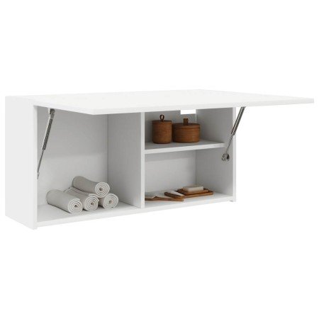 Mueble de pared de baño madera ingeniería blanco 80x25x40 cm en Tocadores de baño | Comprar online en Foro24