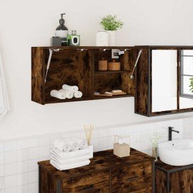 Mueble de pared baño madera ingeniería roble ahumado 80x25x40cm en Tocadores de baño | Comprar online en Foro24