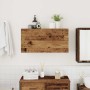 Mueble de pared baño madera ingeniería envejecida 80x25x40 cm