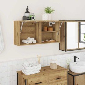 Mueble de pared baño madera ingeniería roble artisan 80x25x40cm en Tocadores de baño | Comprar online en Foro24