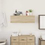 Mueble de pared baño madera ingeniería roble sonoma 100x25x30cm