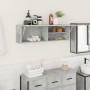 Mueble pared baño madera ingeniería gris hormigón 100x25x30cm