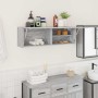 Armario de pared baño madera ingeniería gris sonoma 100x25x30cm