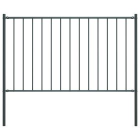 Panel de valla con postes de acero con recubrimiento en polvo