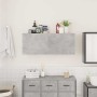 Mueble pared baño madera ingeniería gris hormigón 100x25x40 cm