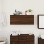 Mueble de pared baño madera ingeniería roble marrón 100x25x40cm