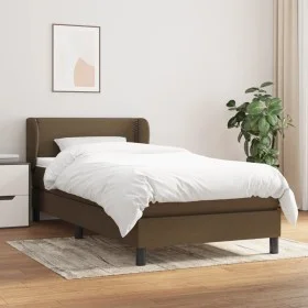 Box spring bed with dark brown fabric mattress 90x190 cm by vidaXL, Beds and slatted bases - Ref: Foro24-3126128, Price: 301,...