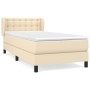 Box spring bed with cream fabric mattress 90x190 cm by vidaXL, Beds and slatted bases - Ref: Foro24-3126530, Price: 335,98 €,...