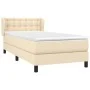 Box spring bed with cream fabric mattress 90x190 cm by vidaXL, Beds and slatted bases - Ref: Foro24-3126530, Price: 329,91 €,...