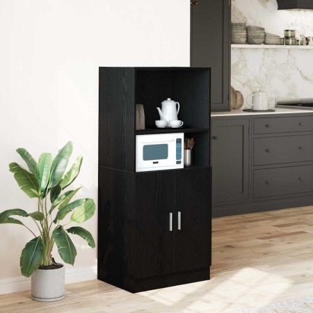 Mueble de cocina madera de ingeniería negro 57x41,5x131,5 cm