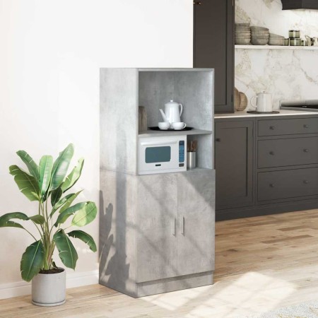 Mueble cocina madera ingeniería gris hormigón 57x41,5x131,5 cm