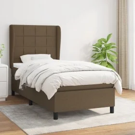 Box spring bed with dark brown fabric mattress 90x190 cm by vidaXL, Beds and slatted bases - Ref: Foro24-3127928, Price: 338,...