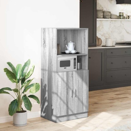 Mueble de cocina madera ingeniería gris sonoma 57x41,5x131,5 cm