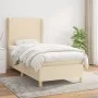 Box spring bed with cream fabric mattress 90x190 cm by vidaXL, Beds and slatted bases - Ref: Foro24-3128330, Price: 373,47 €,...