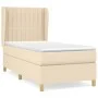 Box spring bed with cream fabric mattress 90x190 cm by vidaXL, Beds and slatted bases - Ref: Foro24-3128650, Price: 375,12 €,...