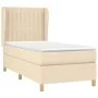 Box spring bed with cream fabric mattress 90x190 cm by vidaXL, Beds and slatted bases - Ref: Foro24-3128650, Price: 375,12 €,...