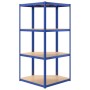 Shelving 4 levels 2 units steel and blue plywood by vidaXL, Industrial shelving - Ref: Foro24-3154147, Price: 98,88 €, Discou...