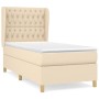 Cama box spring con colchón tela color crema 90x190 cm de vidaXL, Camas y somieres - Ref: Foro24-3128730, Precio: 393,87 €, D...