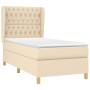 Cama box spring con colchón tela color crema 90x190 cm de vidaXL, Camas y somieres - Ref: Foro24-3128730, Precio: 393,87 €, D...