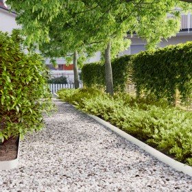 Bordes para césped 50 uds acero laminado frío blanco 10x103 cm