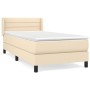 Box spring bed with cream fabric mattress 90x190 cm by vidaXL, Beds and slatted bases - Ref: Foro24-3129758, Price: 345,87 €,...