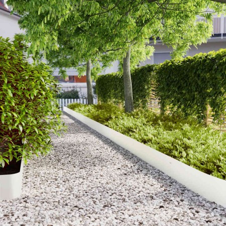 Bordes para césped 10 uds acero laminado frío blanco 20x103 cm