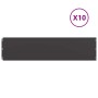 Bordes para césped 10 uds acero laminado frío negro 25x103 cm