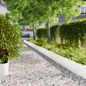 Bordes para césped 10 uds acero laminado frío blanco 25x103 cm