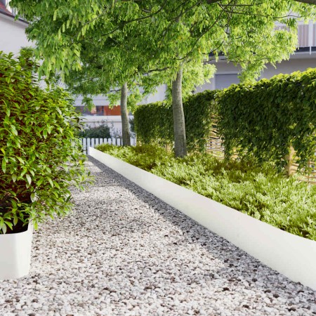 Bordes para césped 10 uds acero laminado frío blanco 25x103 cm