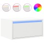 Mesita de noche de pared con luces LED blanco