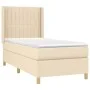 Box spring bed with cream fabric mattress 90x190 cm by vidaXL, Beds and slatted bases - Ref: Foro24-3132118, Price: 368,00 €,...