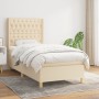 Box spring bed with cream fabric mattress 90x190 cm by vidaXL, Beds and slatted bases - Ref: Foro24-3132198, Price: 376,56 €,...