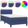 Box spring bed mattress and LED lights blue fabric 80x200 cm by vidaXL, Beds and slatted bases - Ref: Foro24-3133115, Price: ...