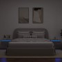 Mesitas de noche de pared con luces LED 2 unidades gris Sonoma
