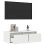 Mueble de TV con luces LED blanco 75x35,5x25 cm