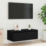 Mueble de TV con luces LED roble negro 75x35,5x25 cm en Muebles TV | Comprar online en Foro24