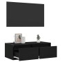 Mueble de TV con luces LED roble negro 75x35,5x25 cm en Muebles TV | Comprar online en Foro24