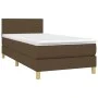 Box spring bed mattress and LED lights dark brown fabric 90x190cm by vidaXL, Beds and slatted bases - Ref: Foro24-3133520, Pr...