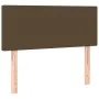 Box spring bed mattress and LED lights dark brown fabric 90x190cm by vidaXL, Beds and slatted bases - Ref: Foro24-3133520, Pr...