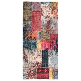 Alfombra lavable patchwork antideslizante multicolor 80x300 cm