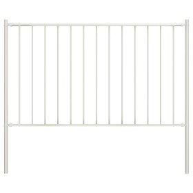 Panel de valla con postes de acero con recubrimiento en polvo