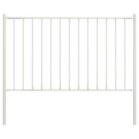 Panel de valla con postes de acero con recubrimiento en polvo