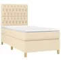 Cama box spring colchón y luces LED tela color crema 90x190 cm de vidaXL, Camas y somieres - Ref: Foro24-3135642, Precio: 363...