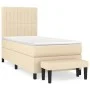 Box spring bed with cream fabric mattress 90x190 cm by vidaXL, Beds and slatted bases - Ref: Foro24-3136722, Price: 392,08 €,...