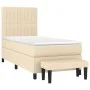 Box spring bed with cream fabric mattress 90x190 cm by vidaXL, Beds and slatted bases - Ref: Foro24-3136722, Price: 392,08 €,...