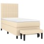 Boxspringbett mit cremefarbener Stoffmatratze 90x190 cm von vidaXL, Betten und Lattenroste - Ref: Foro24-3136722, Preis: 383,...