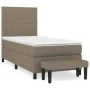 Box spring bed with taupe gray fabric mattress 90x190 cm by vidaXL, Beds and slatted bases - Ref: Foro24-3136721, Price: 394,...