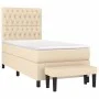 Box spring bed with cream fabric mattress 90x190 cm by vidaXL, Beds and slatted bases - Ref: Foro24-3136802, Price: 409,67 €,...