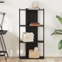 Librería de 3 estantes madera de ingeniería negro 60x30x120 cm